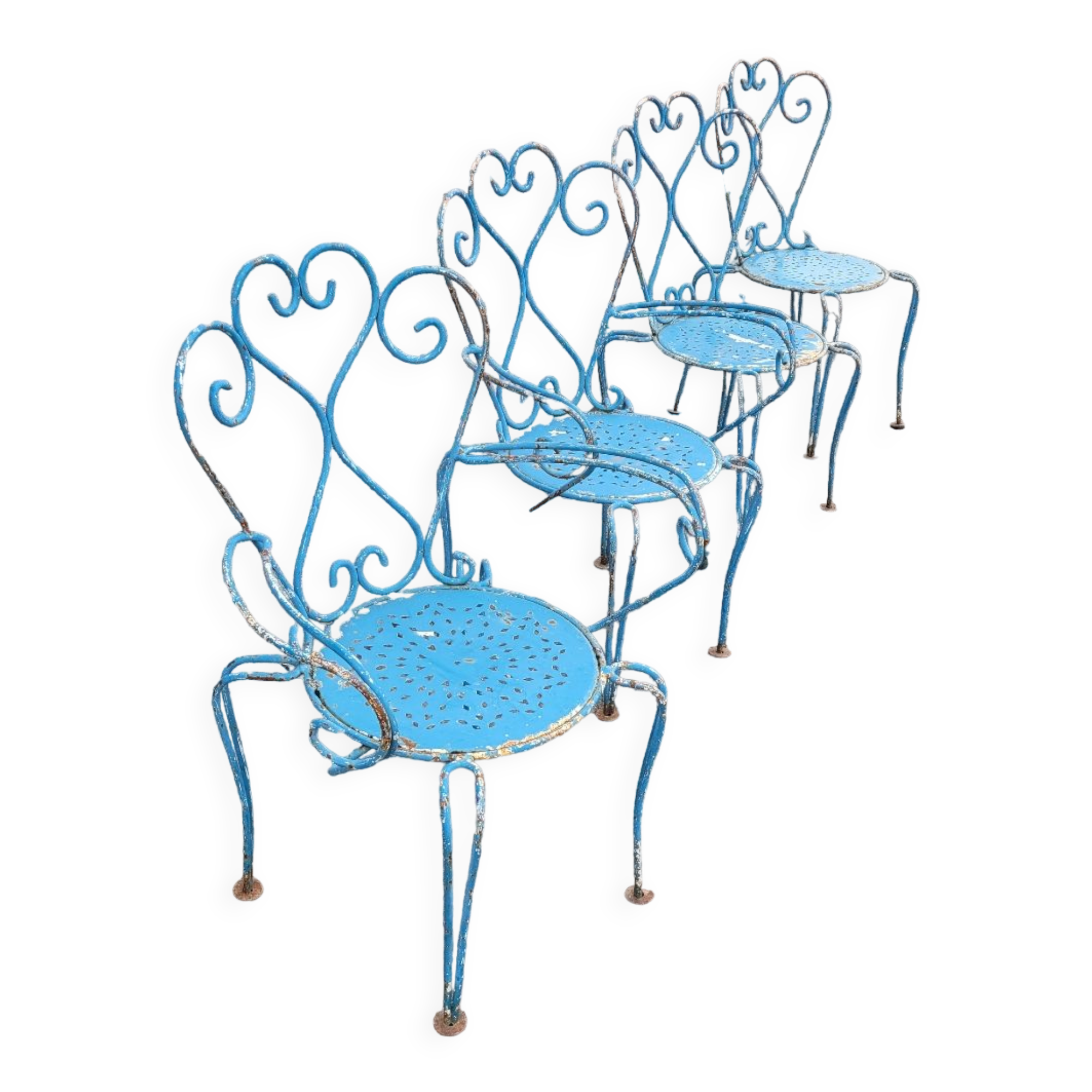 Old wrought iron garden furniture