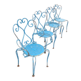 Old wrought iron garden furniture