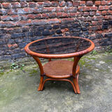 Table basse vintage en rotin