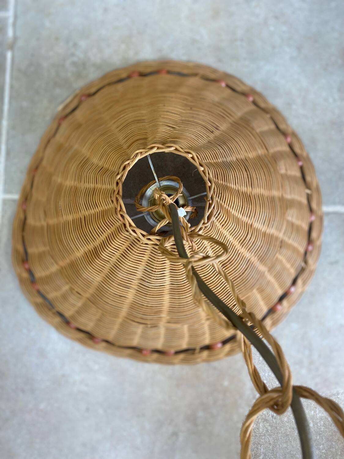 Vintage wicker pendant light
