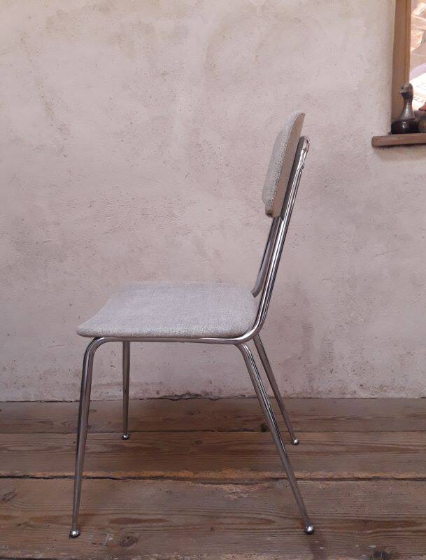 1950s chrome and fabric compass base chair