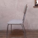 1950s chrome and fabric compass base chair