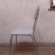 1950s chrome and fabric compass base chair
