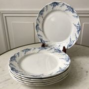 set of dessert plates in K&G Lunéville Iron Earth model "Angèle" late 19th century