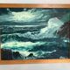 Marine painting of a rough sea, oil on canvas, signed.