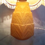 Lampe signée C.L.A  art deco en verre opaque moulé  1930      35x20cm
