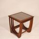 Nesting tables in teak and glass Gplan edition