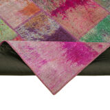 Tapis anatolien surteint fait à la main 198 cm x 302 cm tapis patchwork multicolore