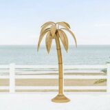 Rattan "coconut/palm" floor lamp