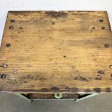 Green Industrial Iron Table, 1950s