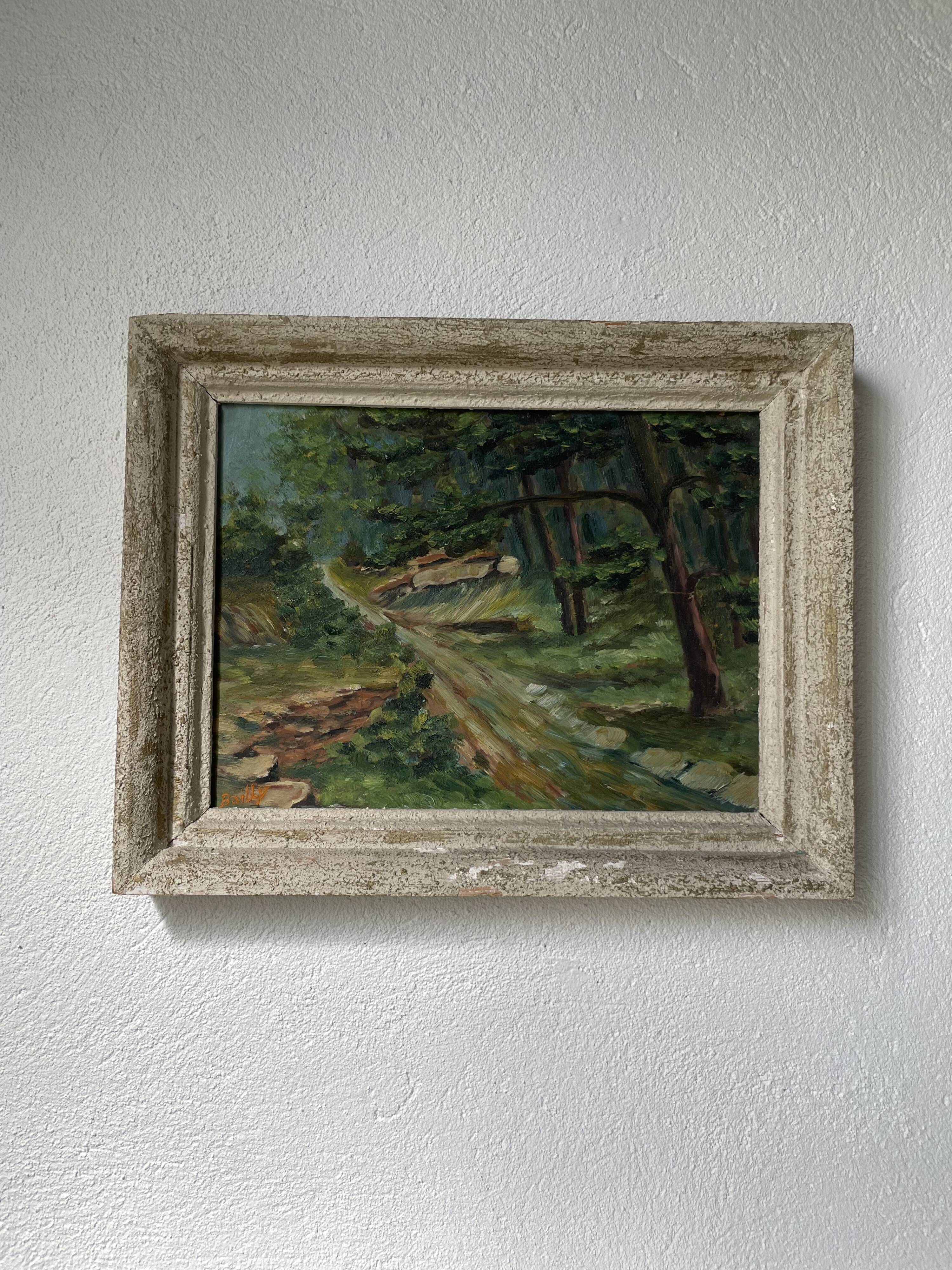 Oil painting walk in the Bailly forest