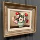 Huile sur toile nature morte bouquet de fleurs XXe