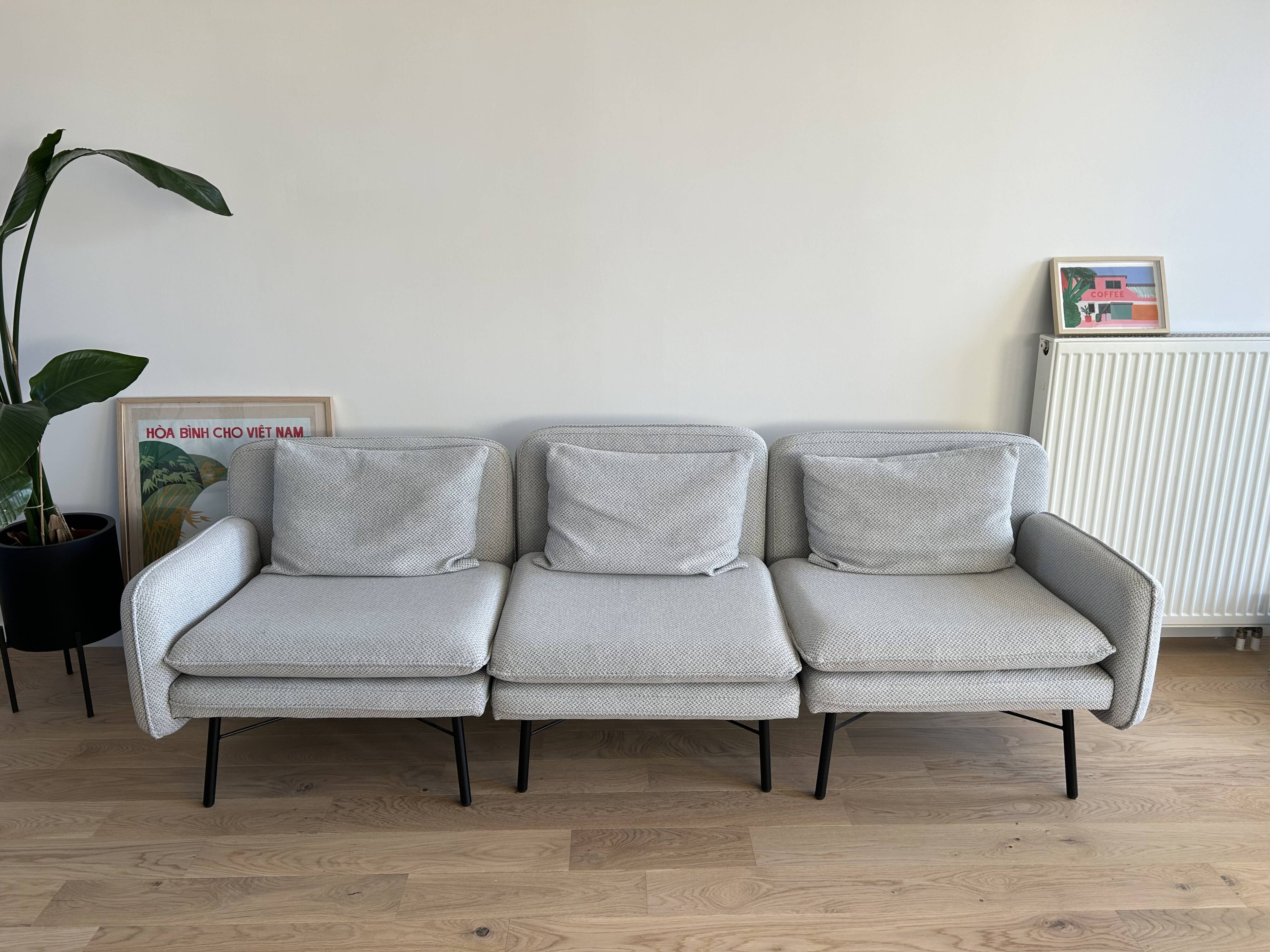 Light grey modular canapé Hübsch