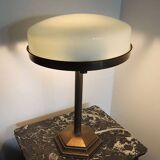Old Art Deco Table Lamp in Brass & Glass