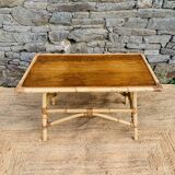 Table basse vintage en rotin