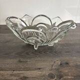 Vintage molded pressed glass bowl on foot
