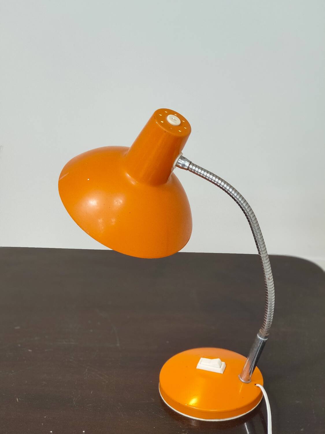 Orange and chrome articulated Cocotte lamp France 1970