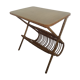 Porte revue table d'appoint en rotin
