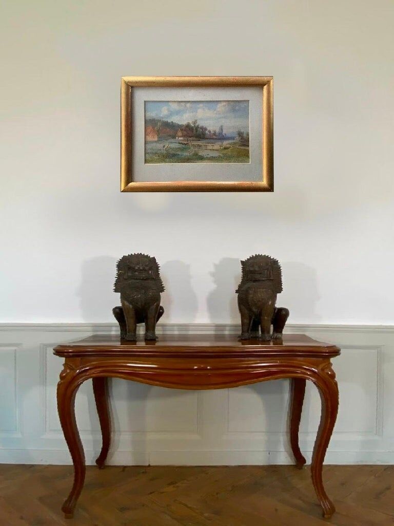 Pierre Girard, Paysage de campagne, watercolour, 1854