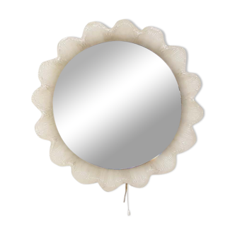 Miroir en forme de fleur au milieu du siècle avec rétro-éclairage