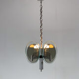 Lustre art déco chrome & verre unique, années 1920