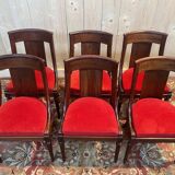 Set of 6 Empire Gondola chairs - Louis XVI in mahogany