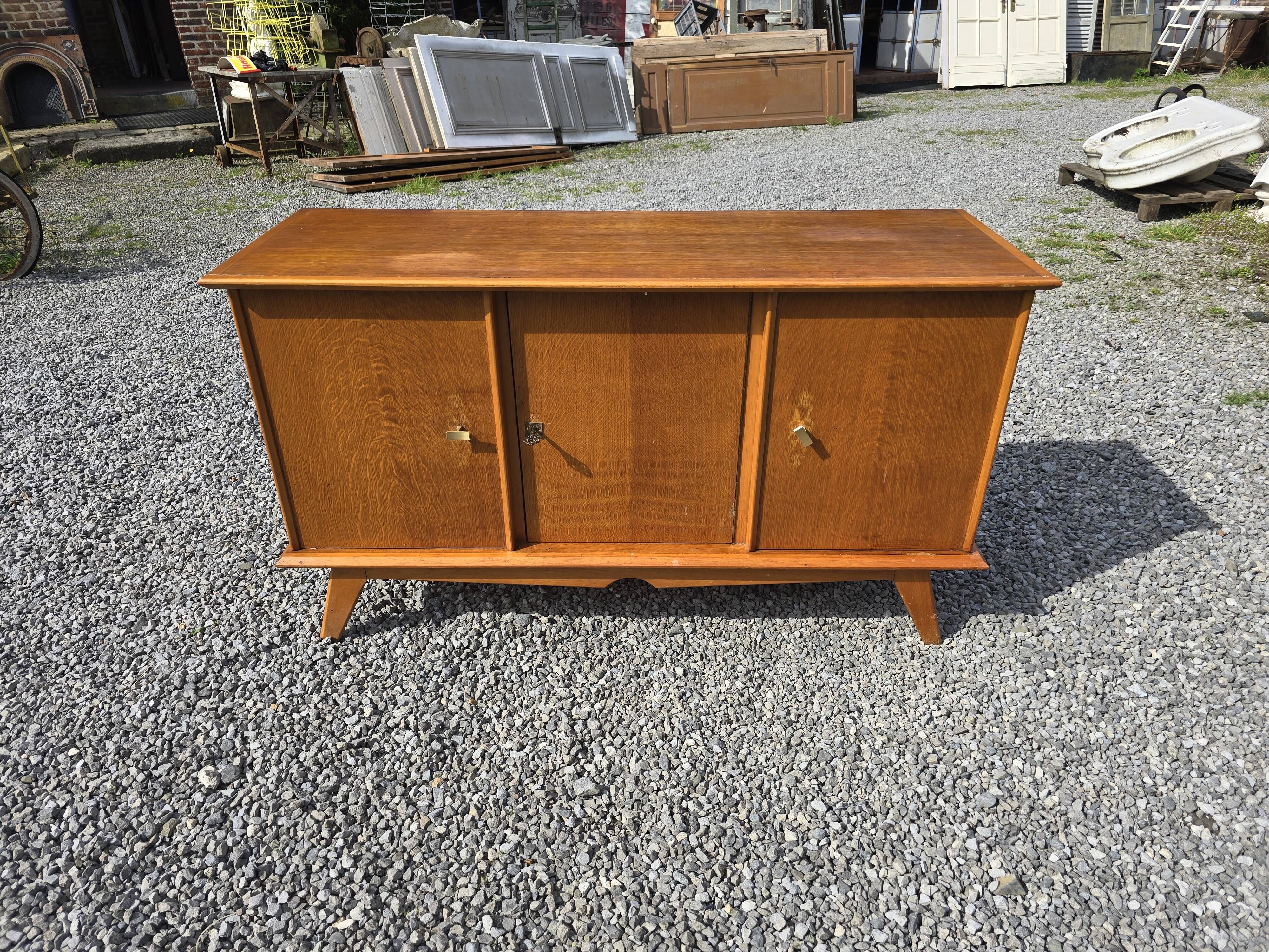 Vintage 3-door sideboard from the 60s in oak