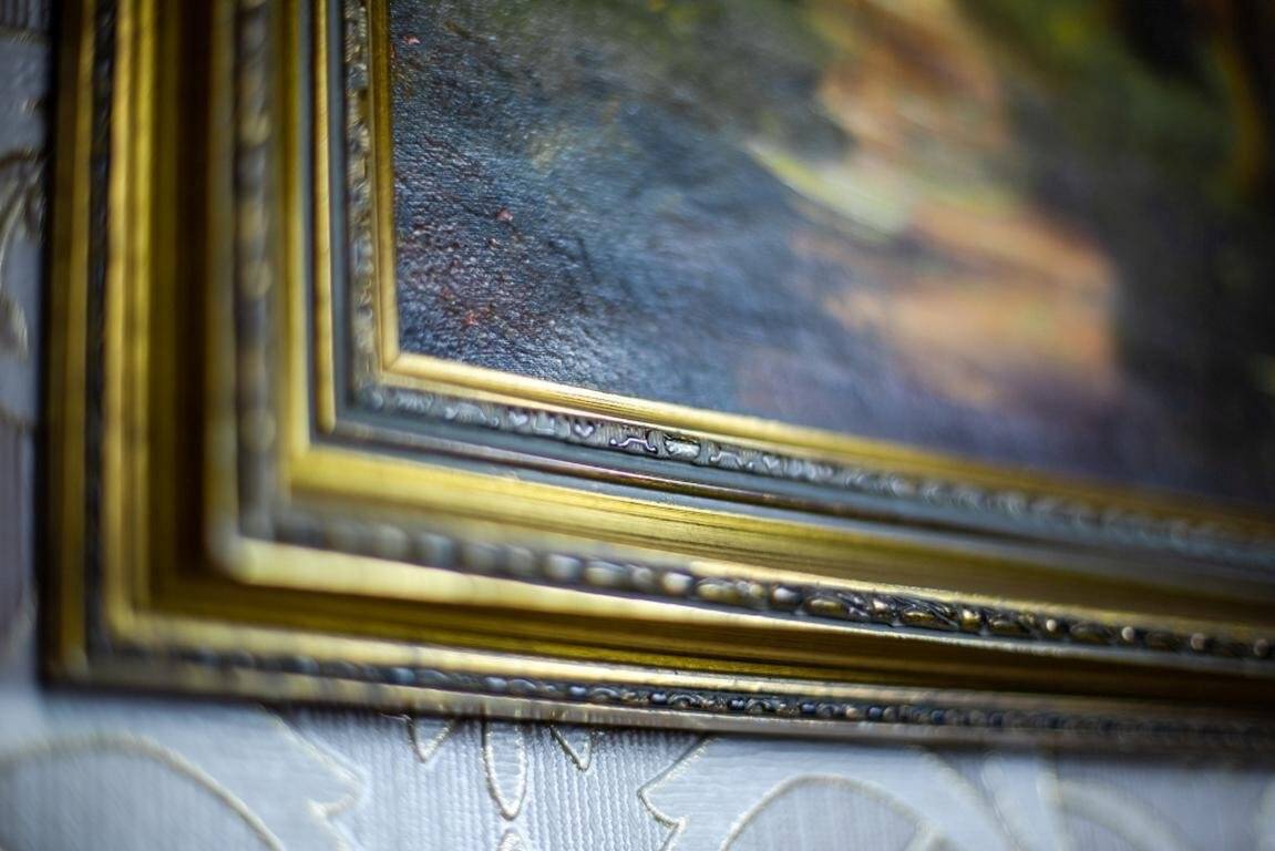 Forest Landscape, 20th Century, Oil on Canvas, Framed