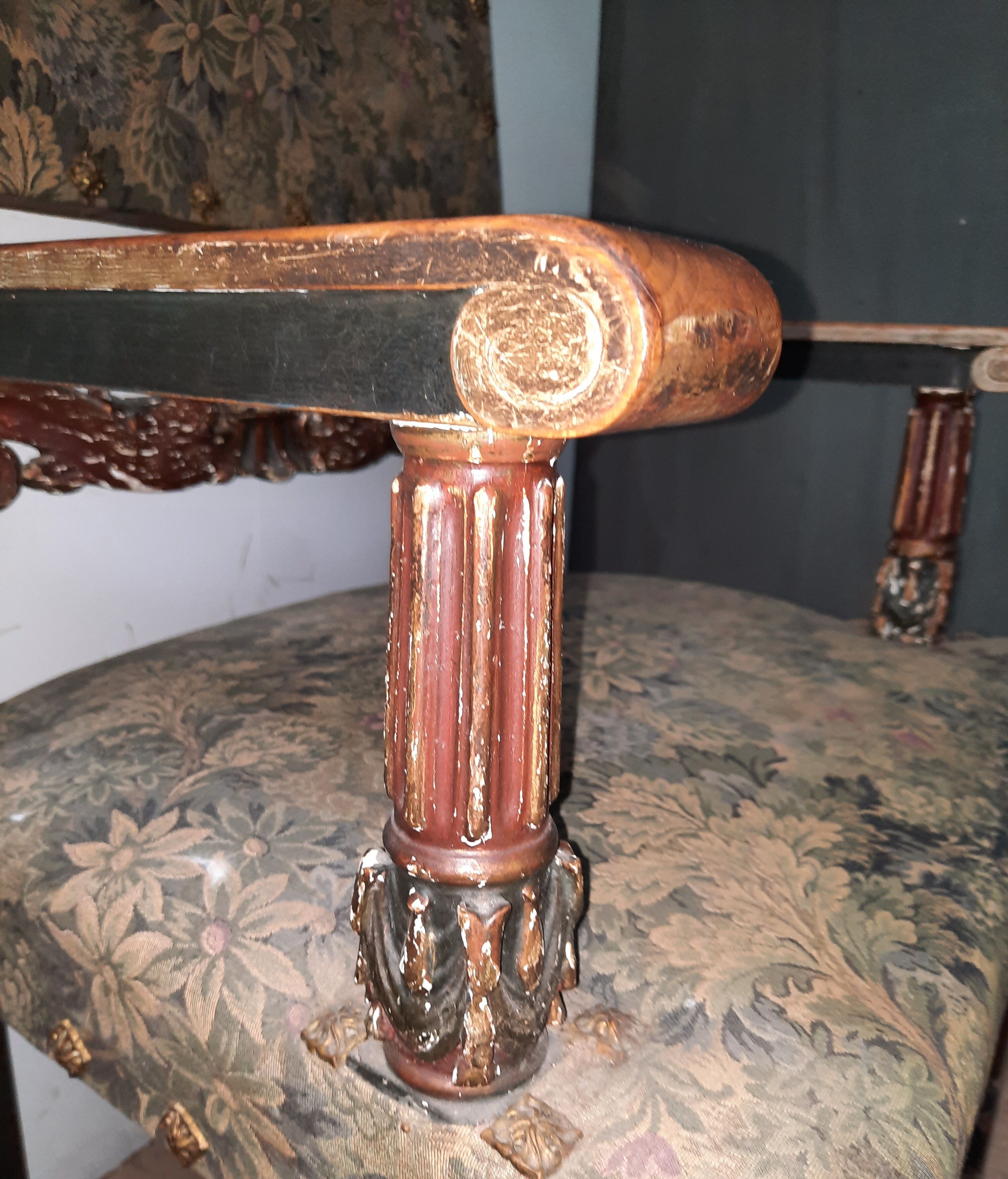 Pair of Louis XIII style armchairs