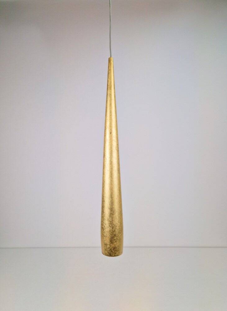 Conical Gold Line Pendant Lamp from Panzeri, Italy, 1990s