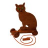 Wooden cat on wheels, pull toy