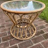 Rattan coffee table and glass top