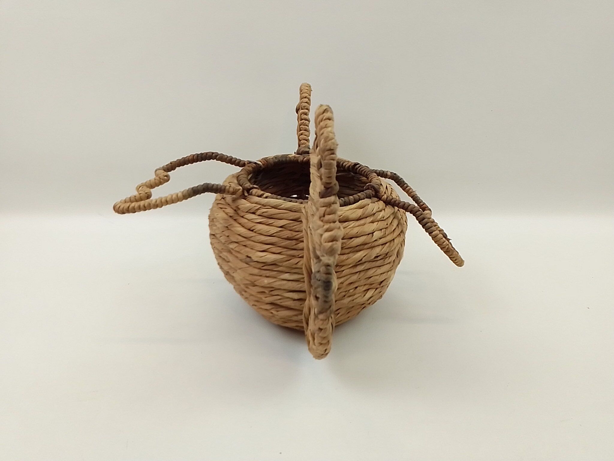 Hen-shaped wicker egg basket