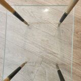 Glass and brass table. 1960. Neo-classic side table.