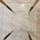 Glass and brass table. 1960. Neo-classic side table.