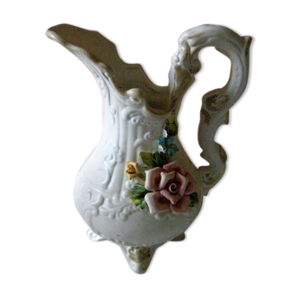 Old ceramic Capo Di Monte Pot handle