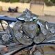 Antique round Venetian mirror in engraved glass