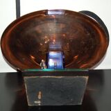 Art Deco Bronze and Stained Glass Centerpiece from Buschi, 1930s