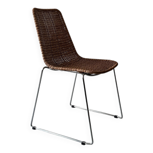 Chaise design en rotin,