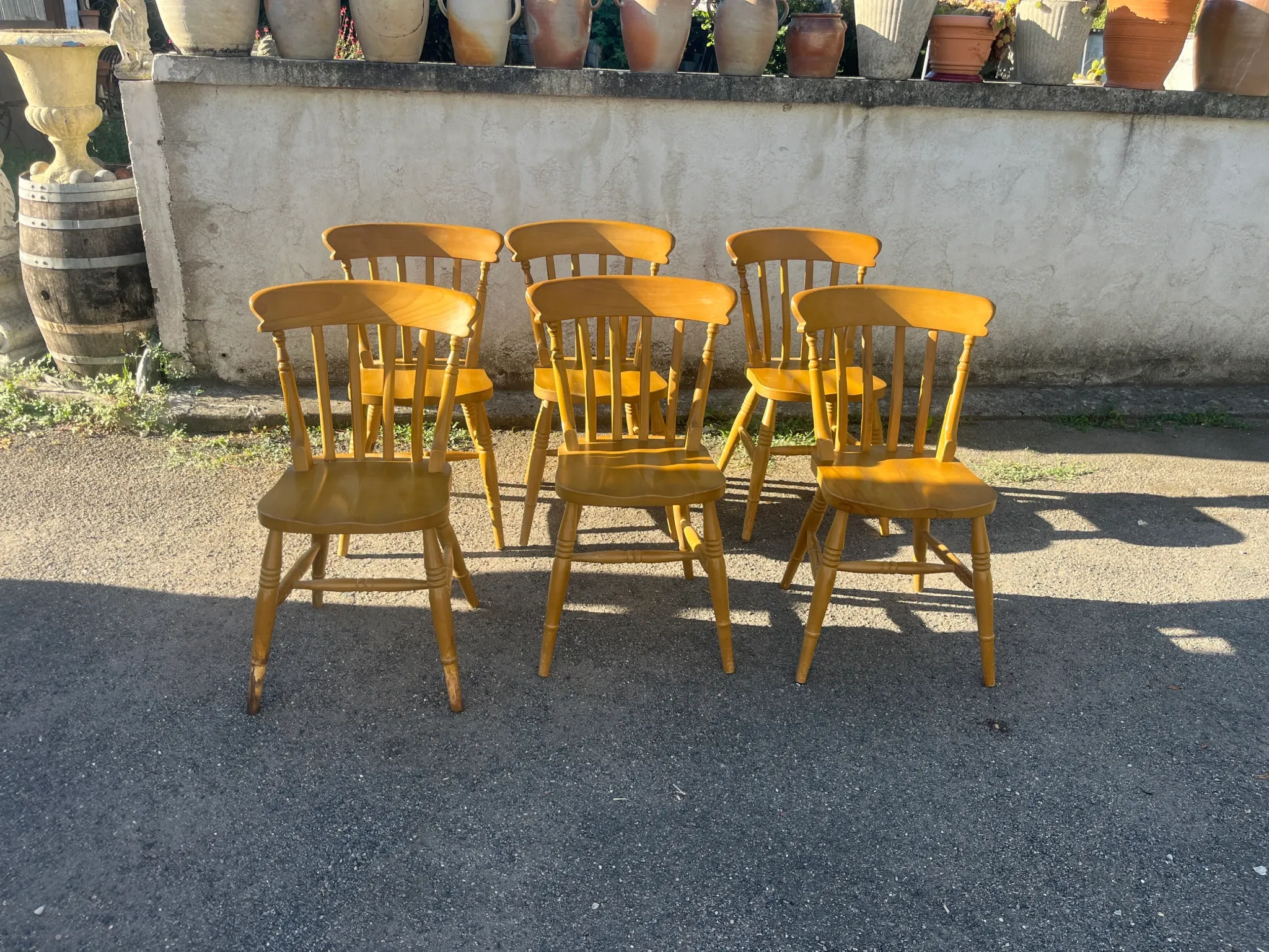 Set of 6 Interior's chairs in solid pine – Honey colour