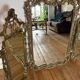 Baroque/Rococo triptych mirror in gilt brass, circa 1950 -M