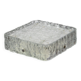 1 of 4 Square glass ice Murano ceiling light, Kaiser, Germany, 1970s