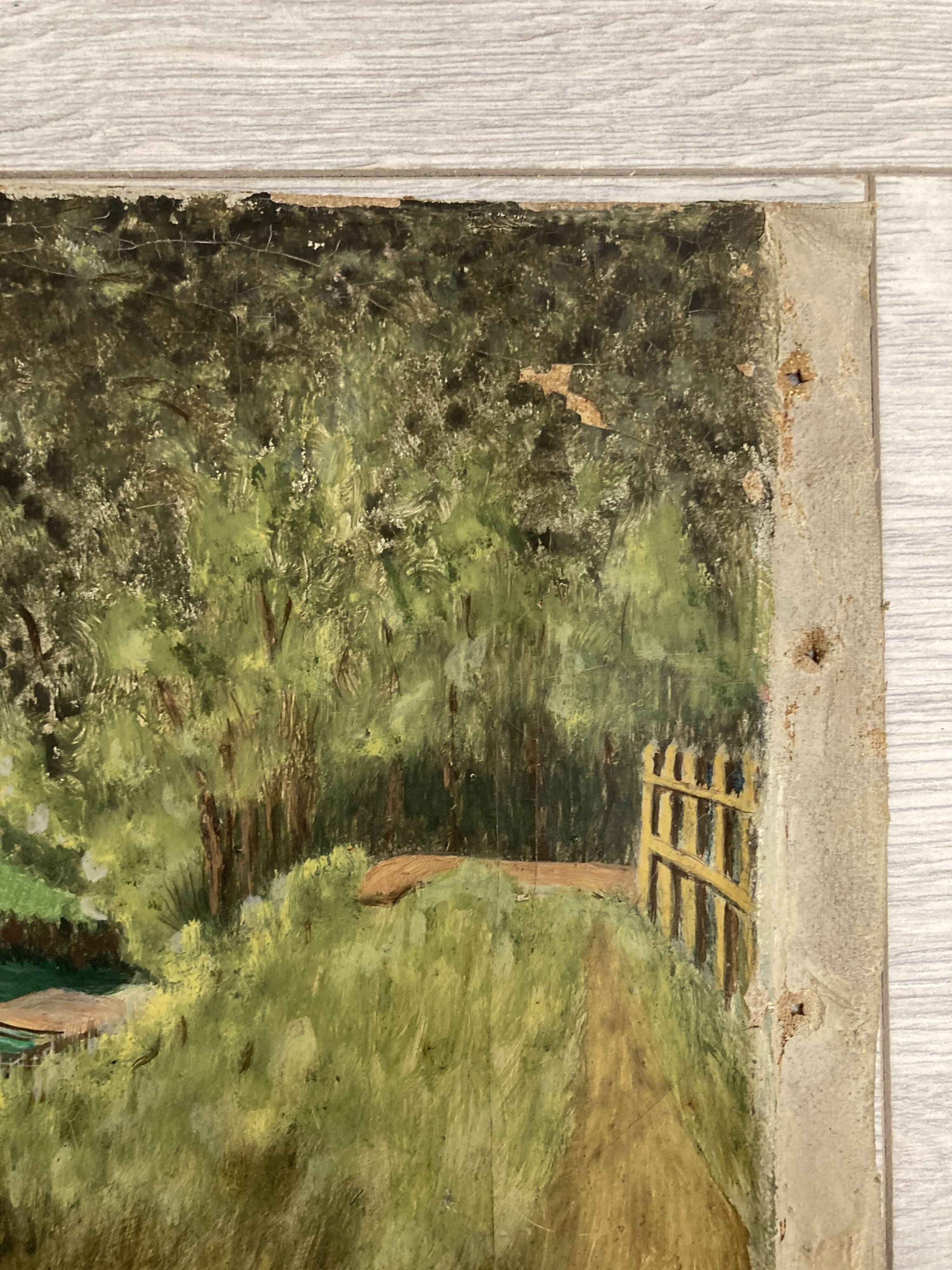 Landscape in oil on canvas signed