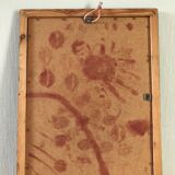 Beveled mirror and varnished wooden frame