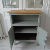 Vintage buffet green of gray, wooden tray