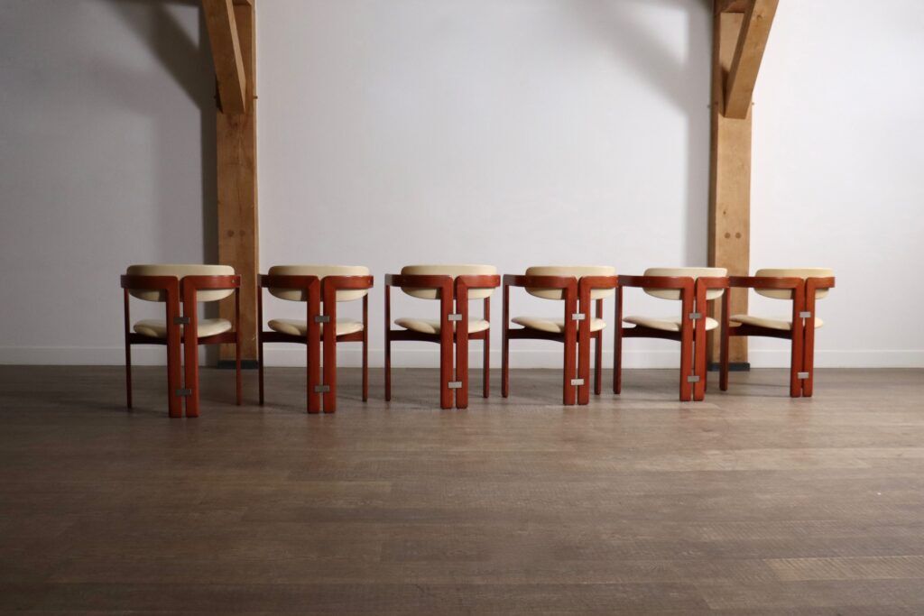 Ensemble de 6 chaises Augusto Savini Pamplona pour Pozzi, Italie 1965