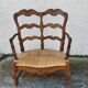 Provencal double armchair with woven rush in walnut
