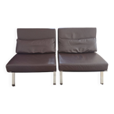 2 ligne roset flexus armchairs – full-grain leather
