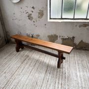 Paire de bancs noyer 1900