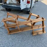 Asymmetrical shelf pairs in solid pine 70s